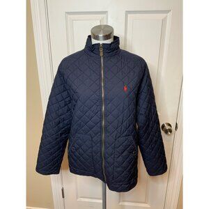 Polo Ralph Lauren Navy Blue Quilted Zip-Up Jacket, Size XL